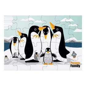 Puzzel Pinguïn Familie van Gerecycled Karton 24 Stukjes - Penguin