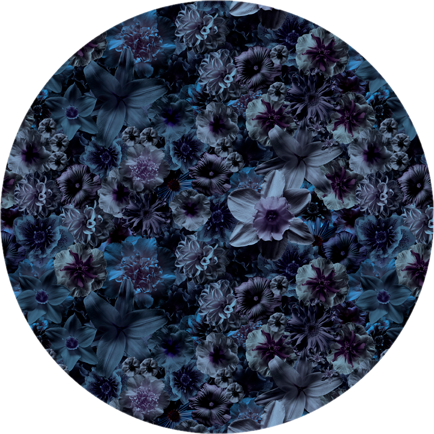 Moooi Carpets - Rond Vloerkleed Flowergarden Round Night Low Pile - 350 cm rond