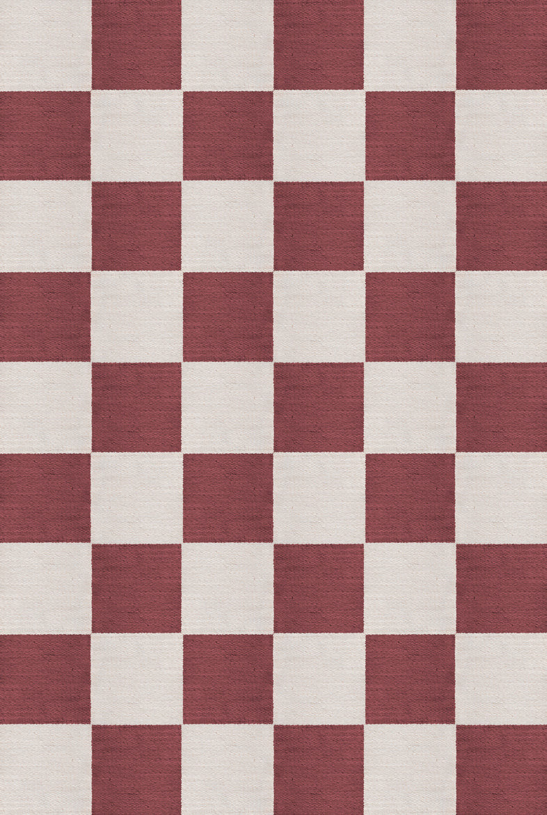 Layered - Vloerkleed Chess Wool Rug Burgundy - 250x350 cm