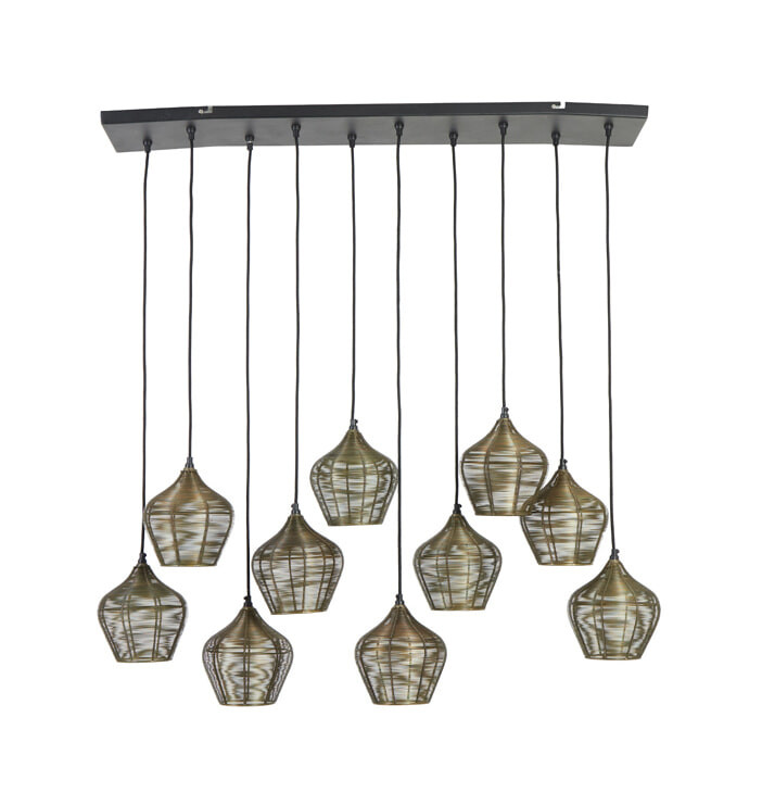 Light & Living Hanglamp 'Alvaro' 10-Lamps, kleur Antiek Brons