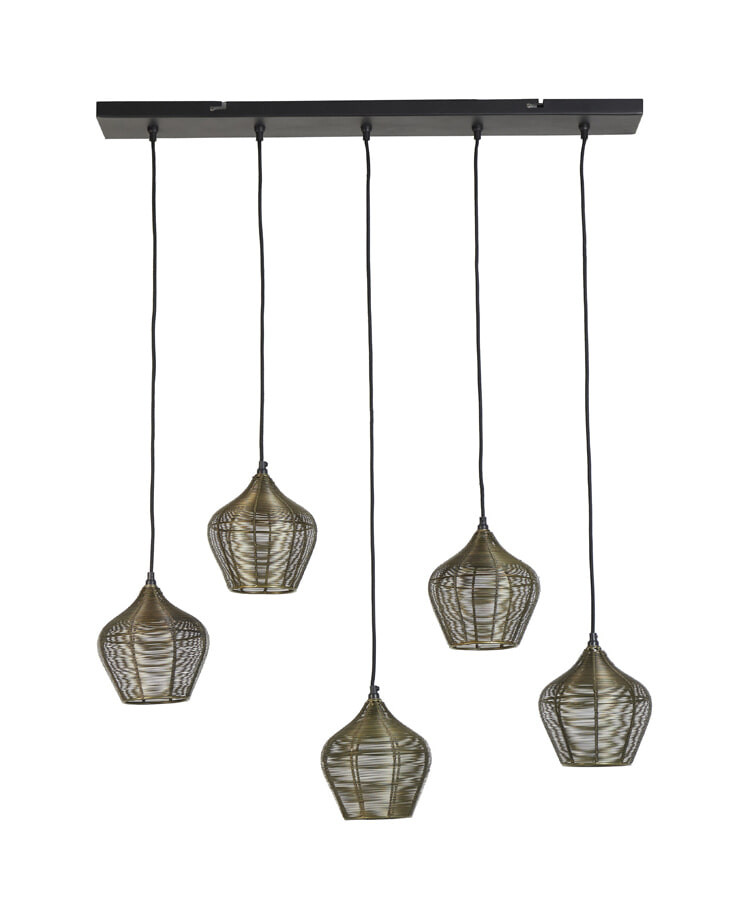 Light & Living Hanglamp 'Alvaro' 5-Lamps, kleur Antiek Brons