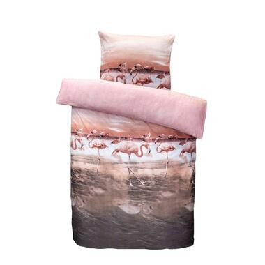 Comfort dekbedovertrek Flamingo - roze - 140x200 cm - Leen Bakker