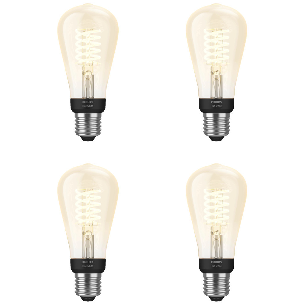 Philips Hue Filamentlamp White Edison E27 4-Pack