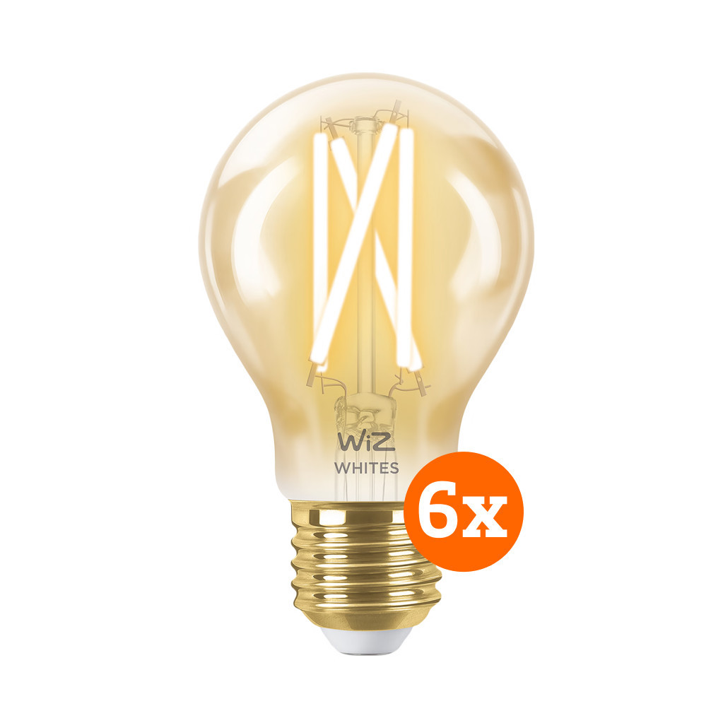 WiZ Smart Filament lamp Standaard Goud 6-pack - Warm tot Koelwit Licht - E27