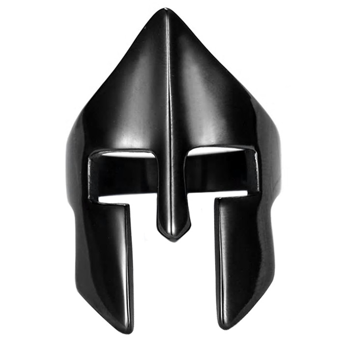 Herenring edelstaal Spartan Mask Black-21.5mm