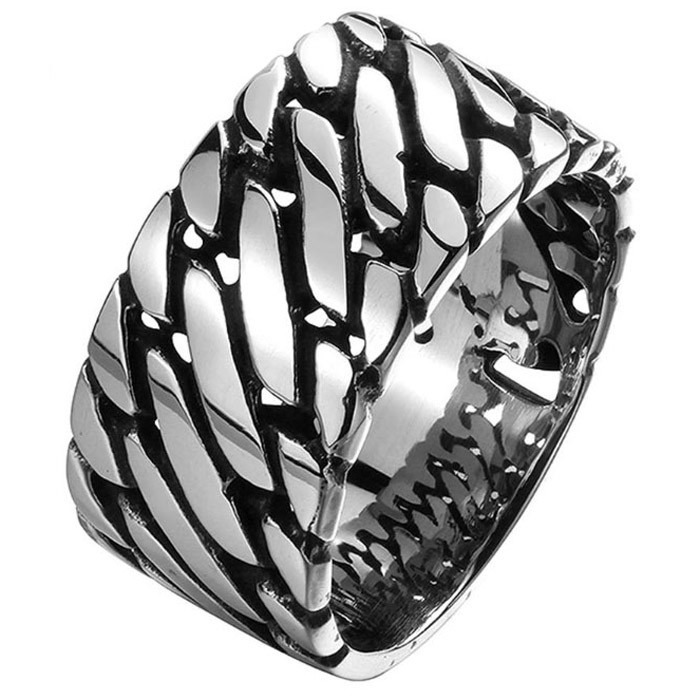 Mannen ring Staal Silver Chain-19mm