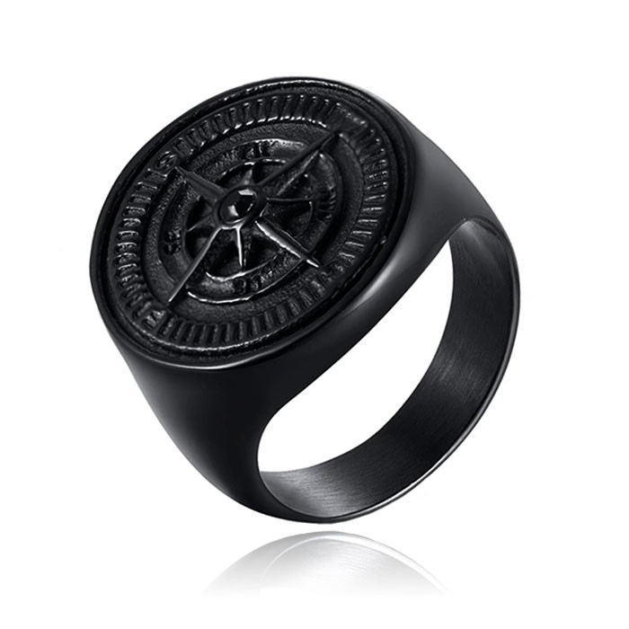 Ring voor Mannen van Mendes Jewelry - Compas Black-19mm