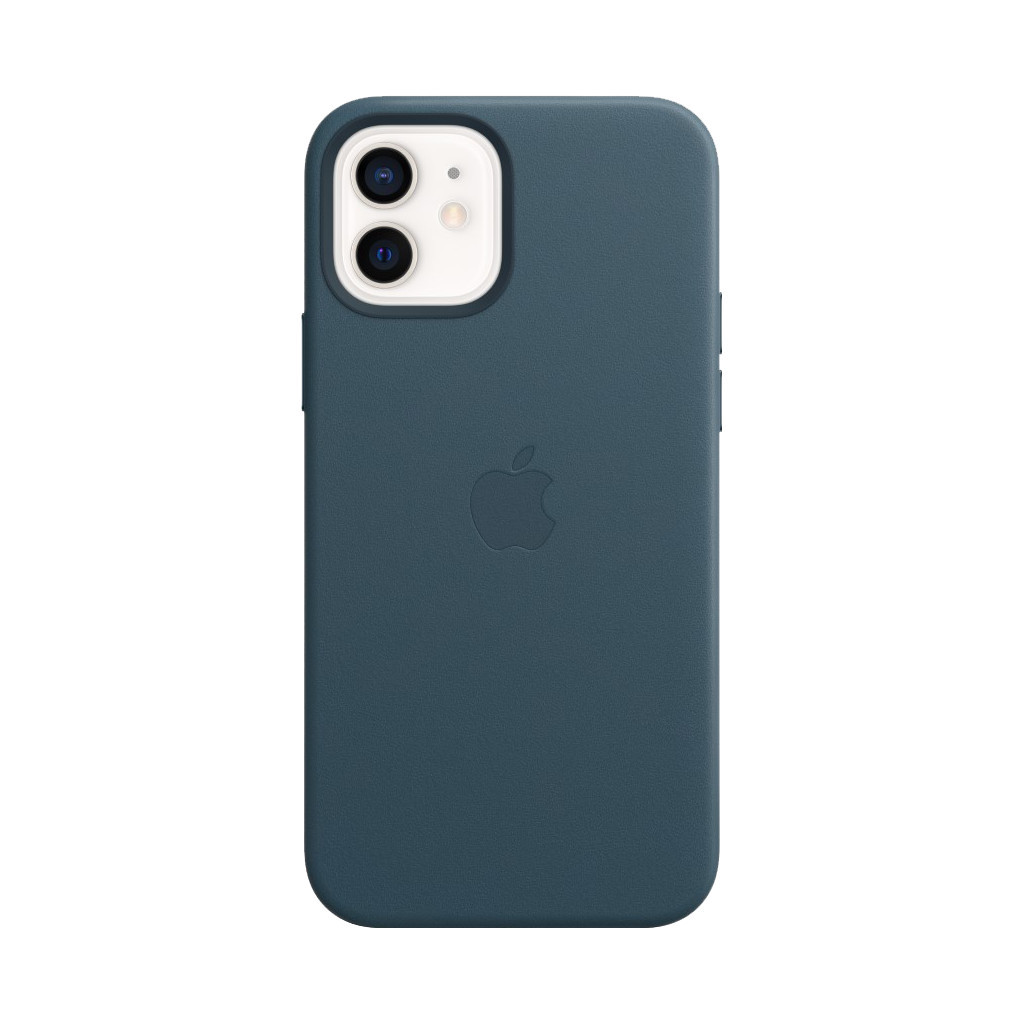 Apple iPhone 12 en 12 Pro Back Cover met MagSafe Leer Baltisch Blauw