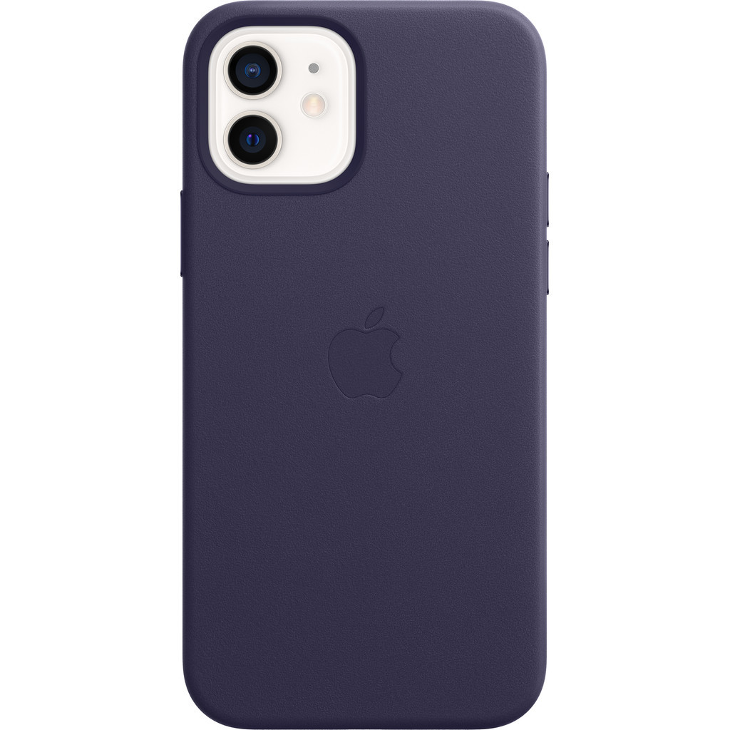 Apple iPhone 12 / 12 Pro Back Cover met MagSafe Leer Donkerviolet