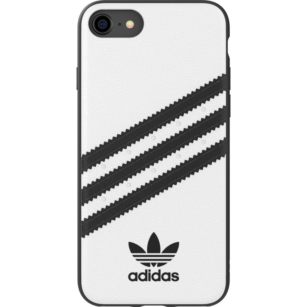 Adidas Apple iPhone SE/8/7/6s/6 Back Cover Leer Wit/Zwart
