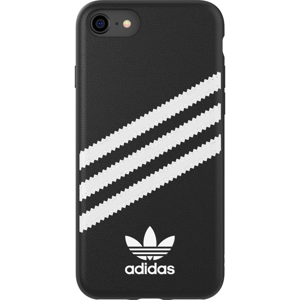 Adidas Apple iPhone SE/8/7/6s/6 Back Cover Leer Zwart/Wit