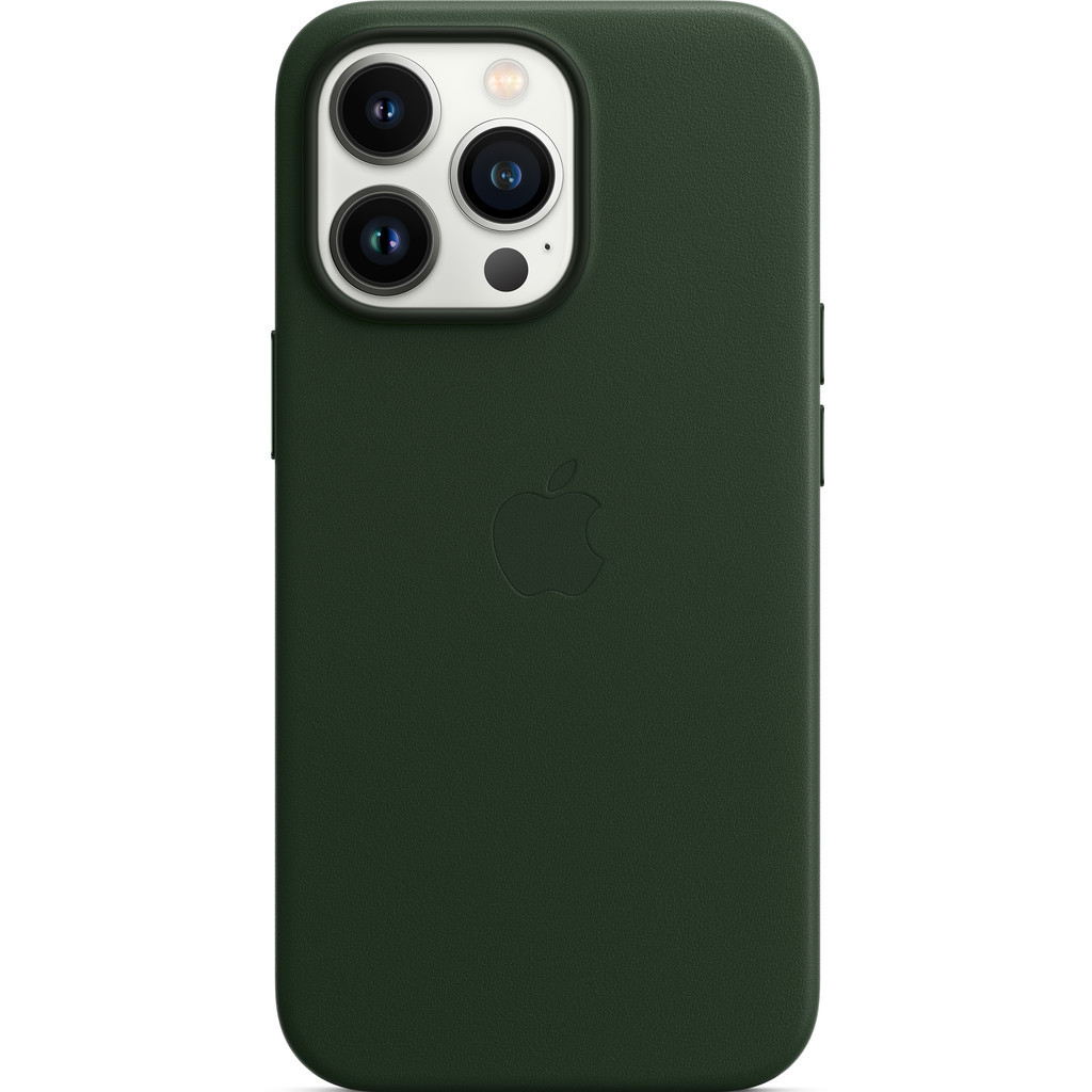 Apple iPhone 13 Pro Back Cover met MagSafe Leer Sequoia-groen
