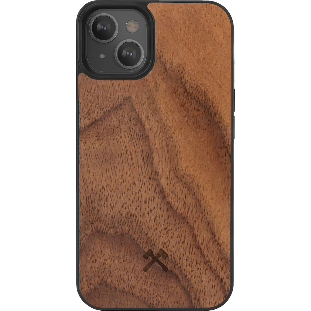 Woodcessories Apple iPhone 13 Back Cover met MagSafe Magneet Hout/Zwart