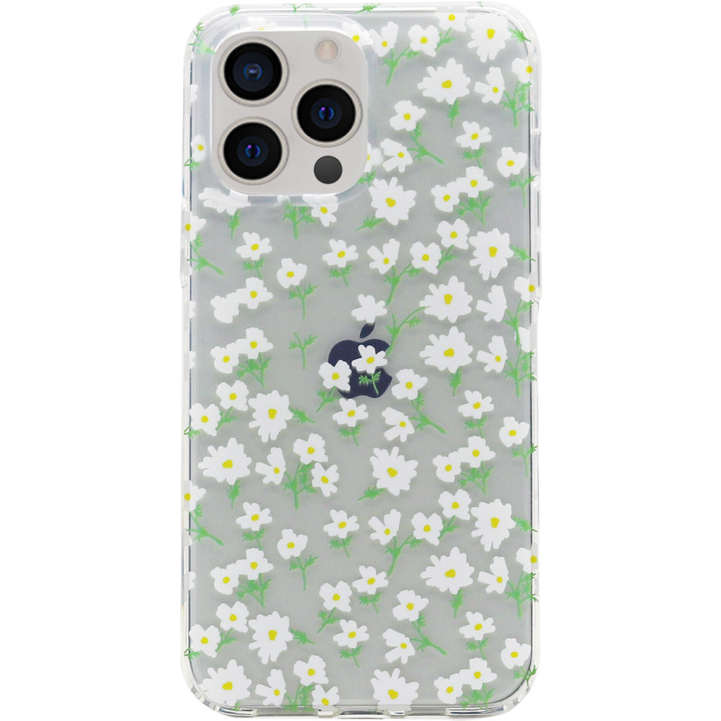 BlueBuilt White Blossom Soft Case Apple iPhone 13 Pro Max Back Cover Transparant