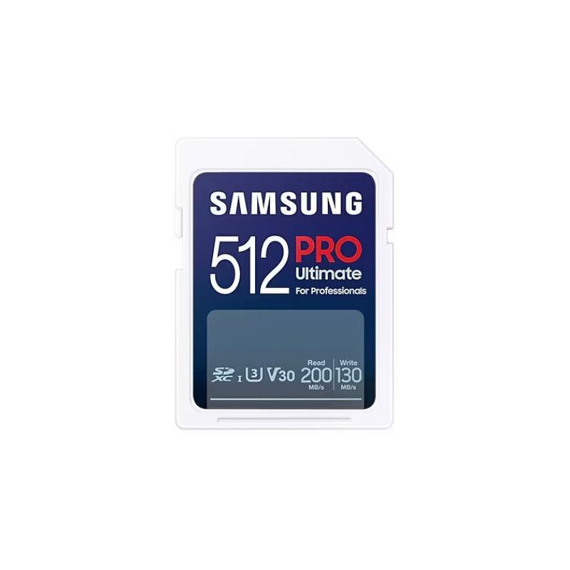 Samsung 512GB SDXC Pro Ultimate UHS-I U3 V30 200MB/s geheugenkaart