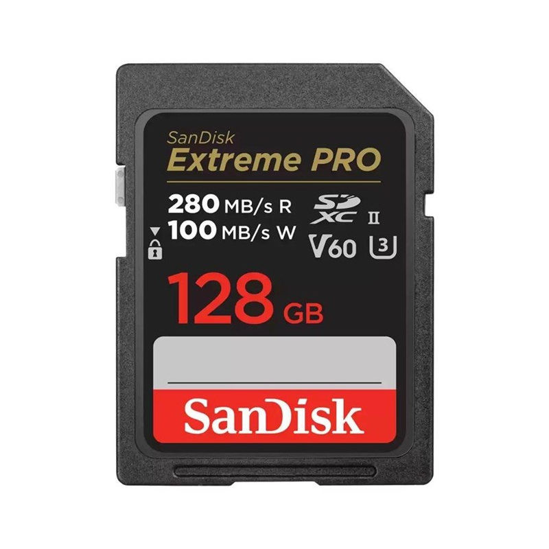 SanDisk 128GB SDXC Extreme Pro V60 UHS-II geheugenkaart