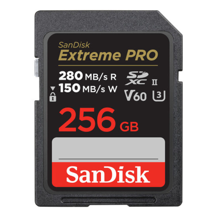 SanDisk 256GB SDXC Extreme Pro V60 UHS-II geheugenkaart