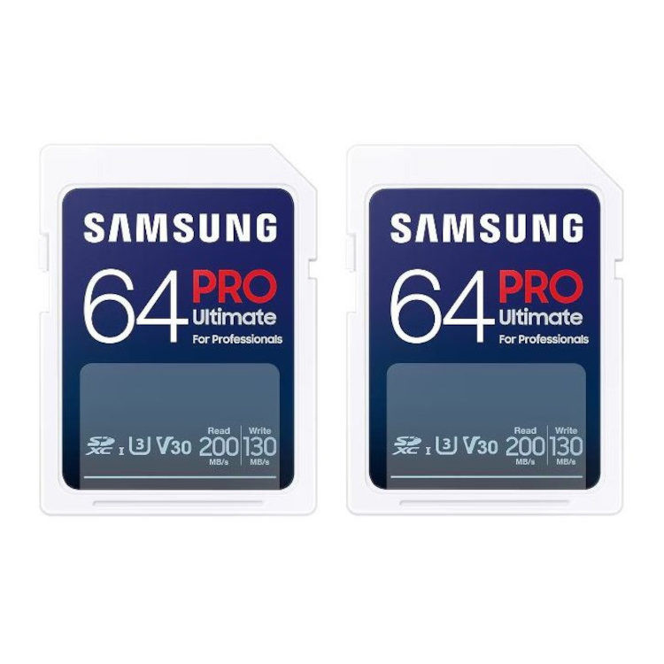 Samsung 64GB SDXC Pro Ultimate UHS-I U3 V30 200MB/s geheugenkaart - 2-pack