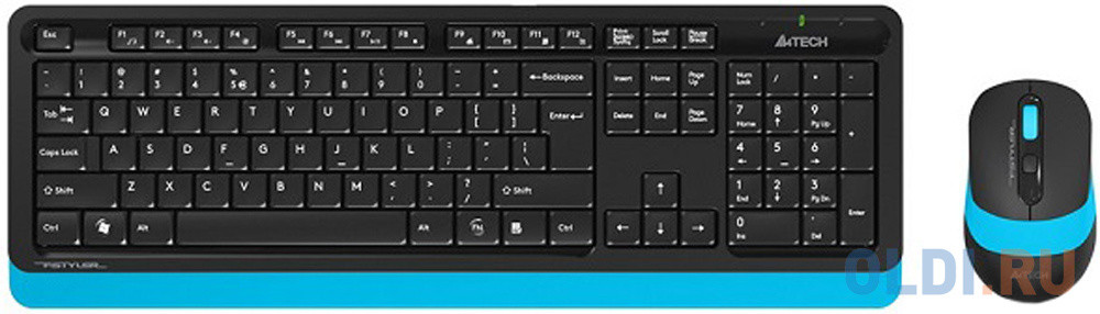 A-4Tech Клавиатура + мышь A4 Fstyler FG1010  BLUE клав:черный/синий мышь:черный/синий USB беспроводная [1147572]