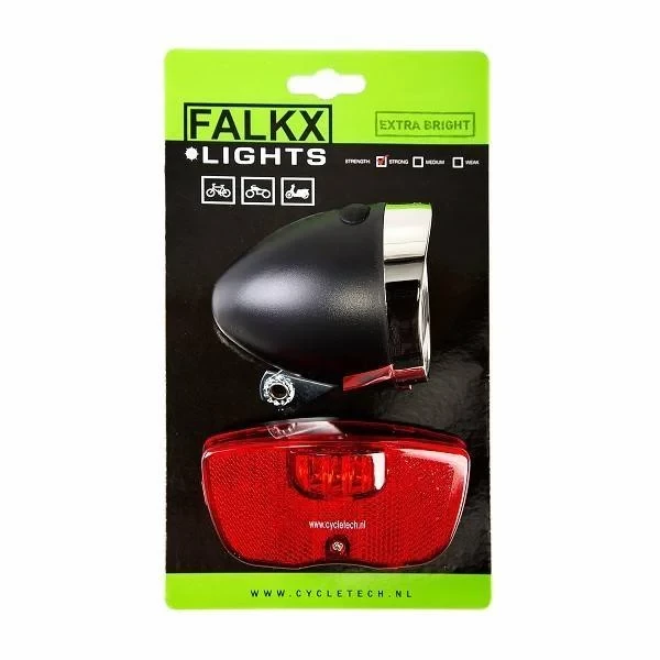 Falkx Falkx LED Fietsverlichting set - Bagagedrager