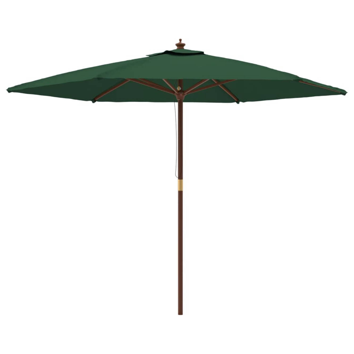 vidaXL Parasol met houten paal 299x240 cm groen
