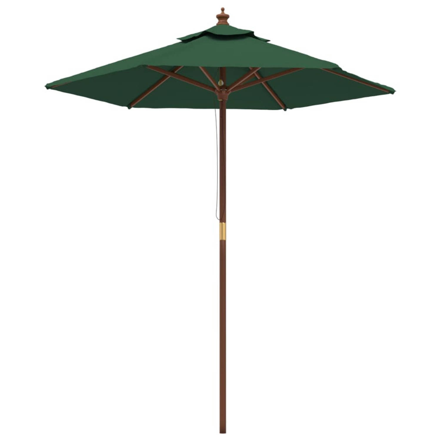 vidaXL Parasol met houten paal 196x231 cm groen
