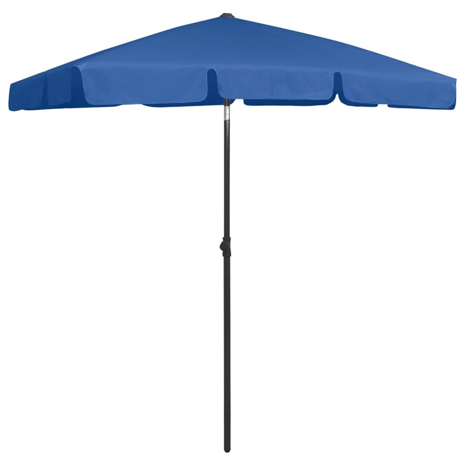 The Living Store Strandparasol Azuurblauw 180x120 cm - UV-beschermend - Verstelbaar - Windbestendig