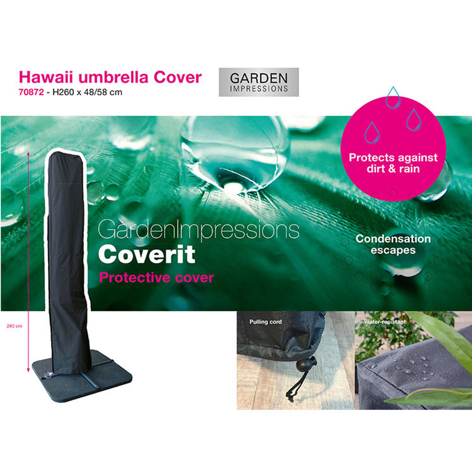 Garden impressions hawaii parasolhoes 260x48/58 cm