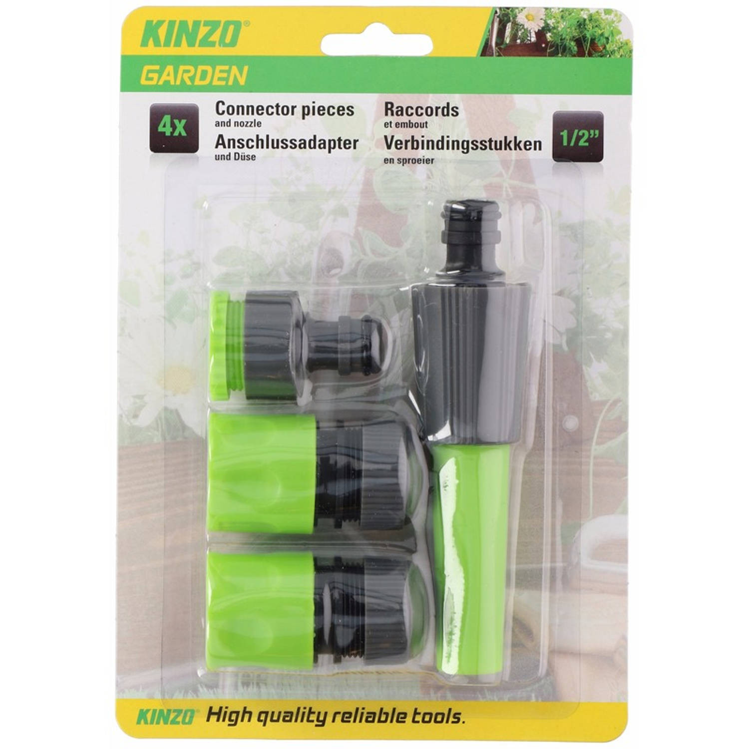 Kinzo tuinslang sproeikop verbindingsstuk set - Broeskoppen