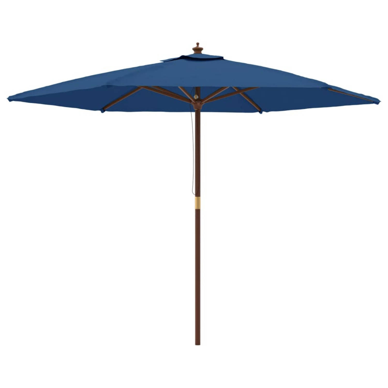 vidaXL Parasol met houten paal 299x240 cm azuurblauw