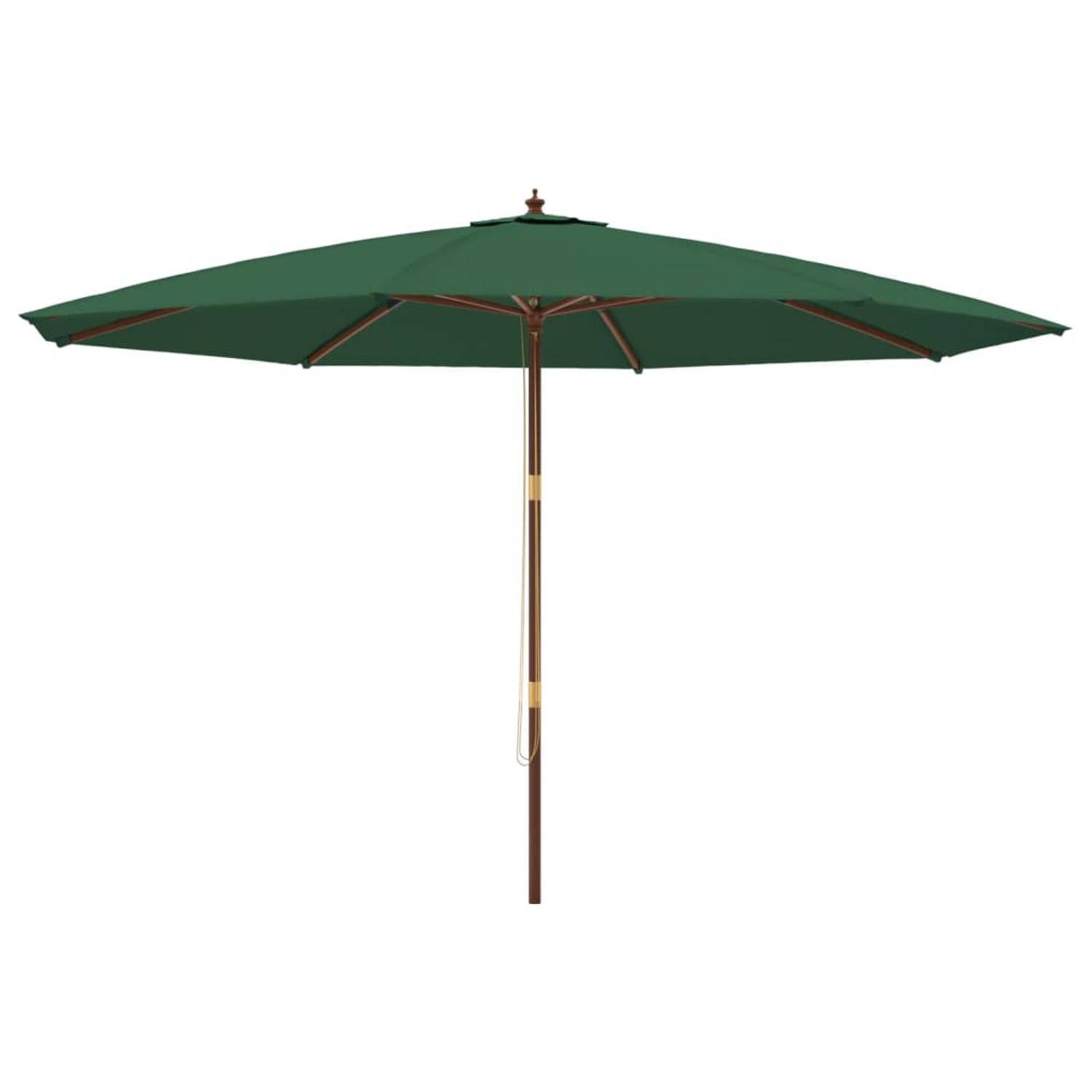 vidaXL Parasol met houten paal 400x273 cm groen