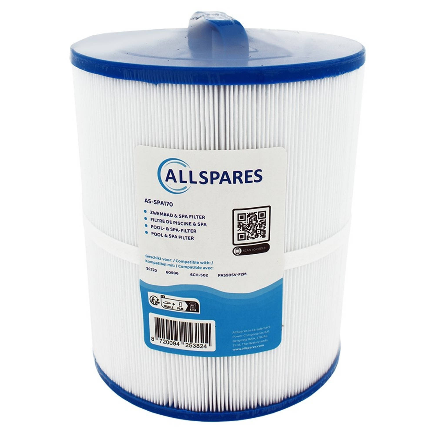 AllSpares Spa Waterfilter geschikt voor SC720 / 60506 / 6CH-502