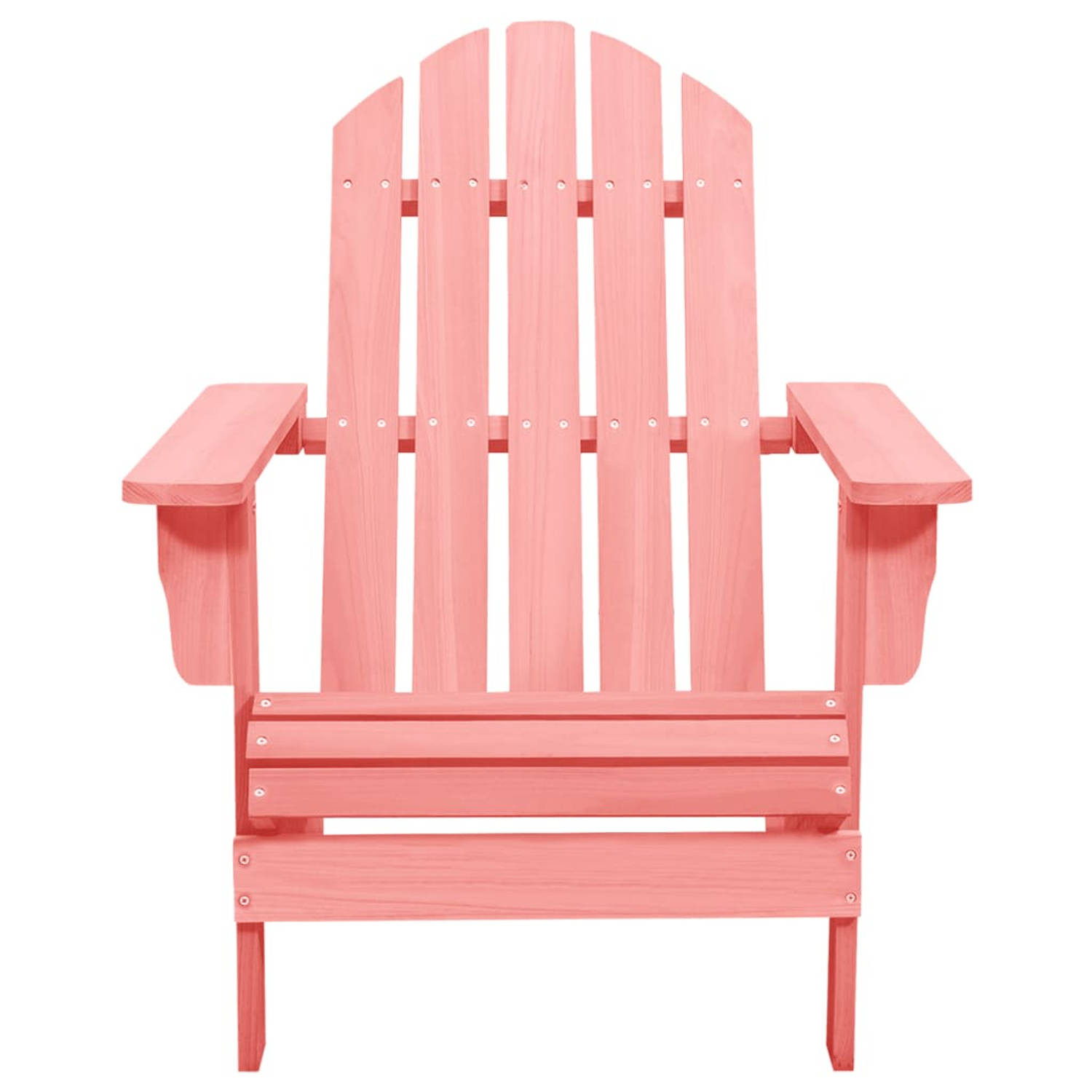The Living Store Adirondack stoel - Massief vurenhout - 69.5x86.5x89.5 cm - Roze
