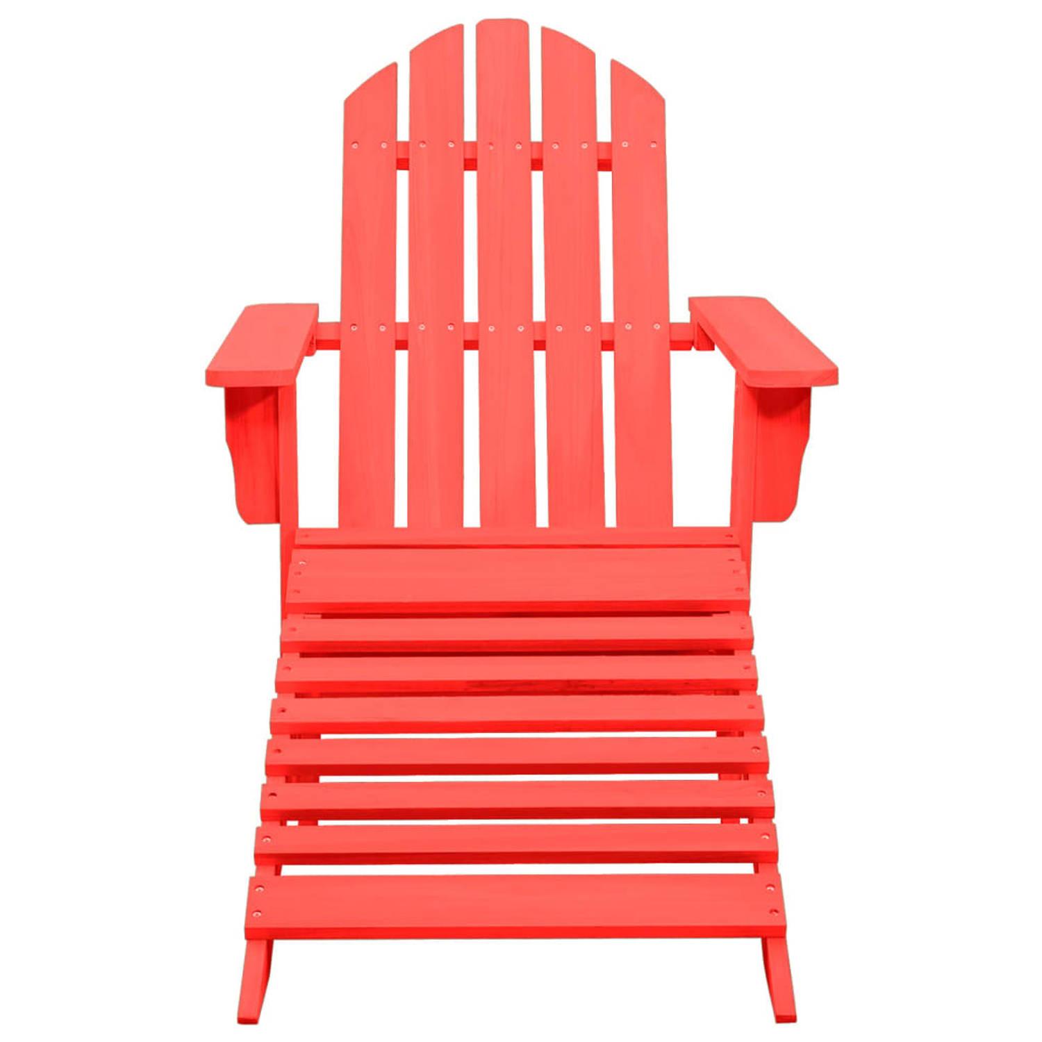 The Living Store Adirondack stoel massief vurenhout - 70 x 147.5 x 88.5 cm - rood