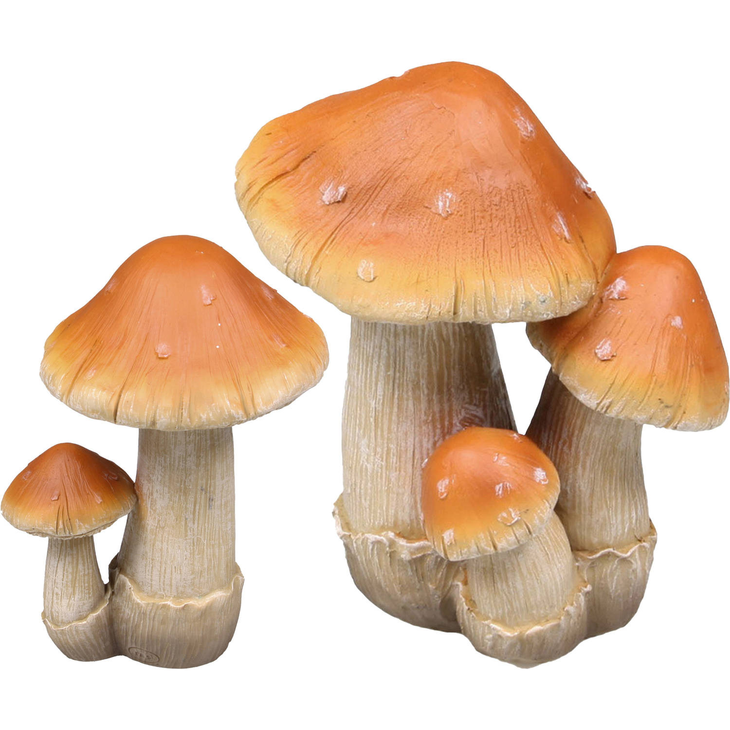 Decoratie paddenstoelen setje met 2x boleet paddenstoelen - herfst thema - Tuinbeelden