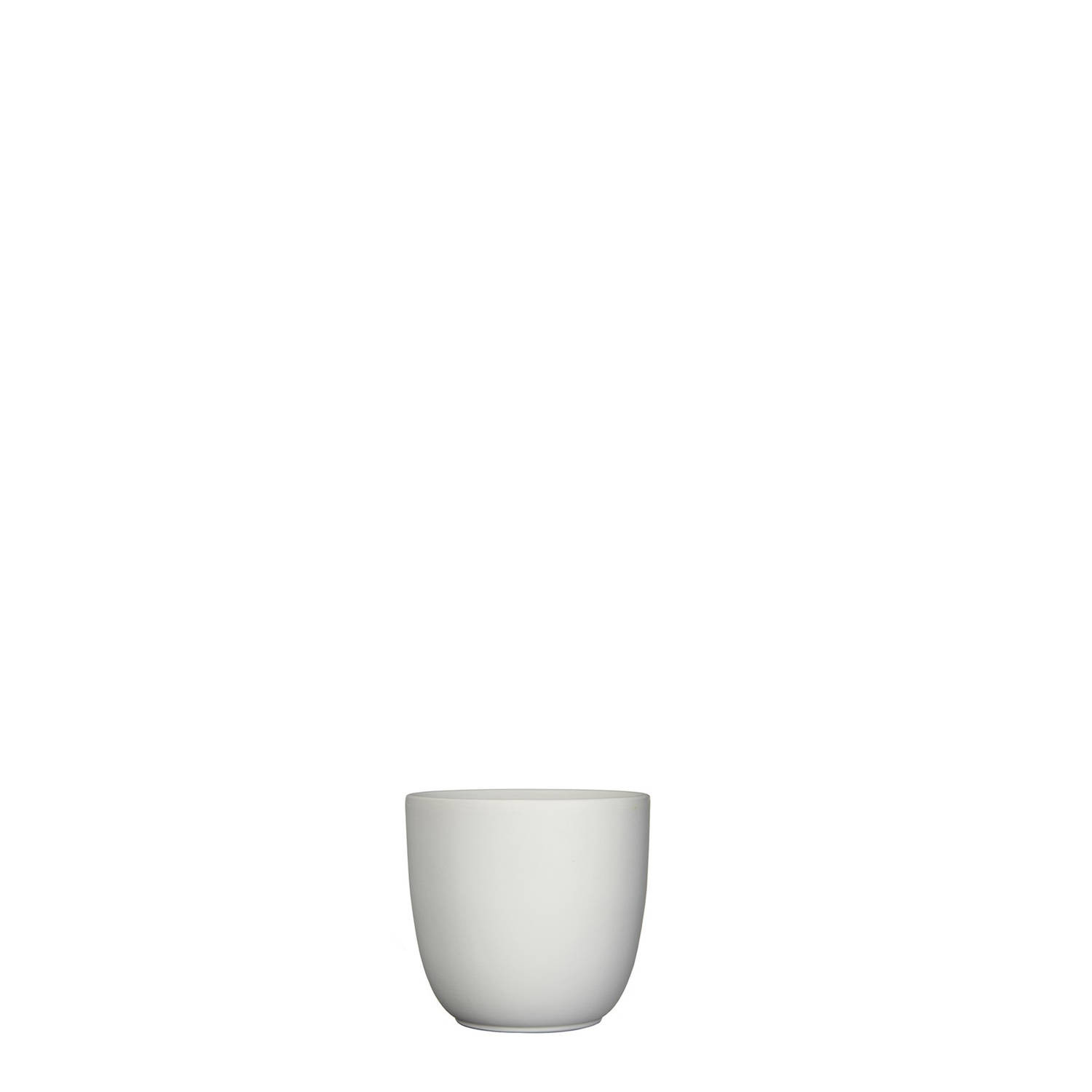 5 stuks - Mica Decorations - Bloempot Pot rond es/7 tusca 7.5 x 8.5 cm wit mat Mica