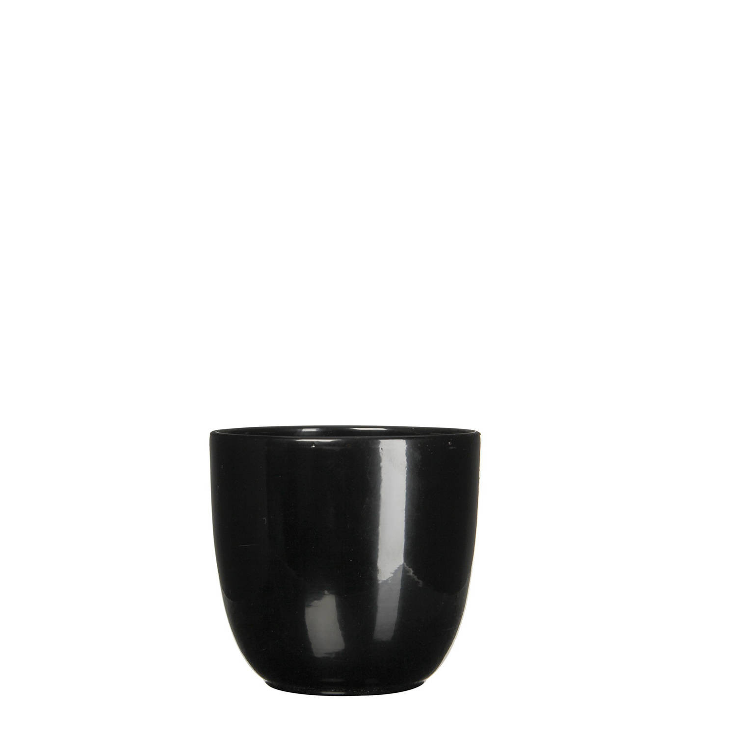 3 stuks - Mica Decorations - Bloempot Pot rond es/12 tusca 13 x 13.5 cm zwart Mica