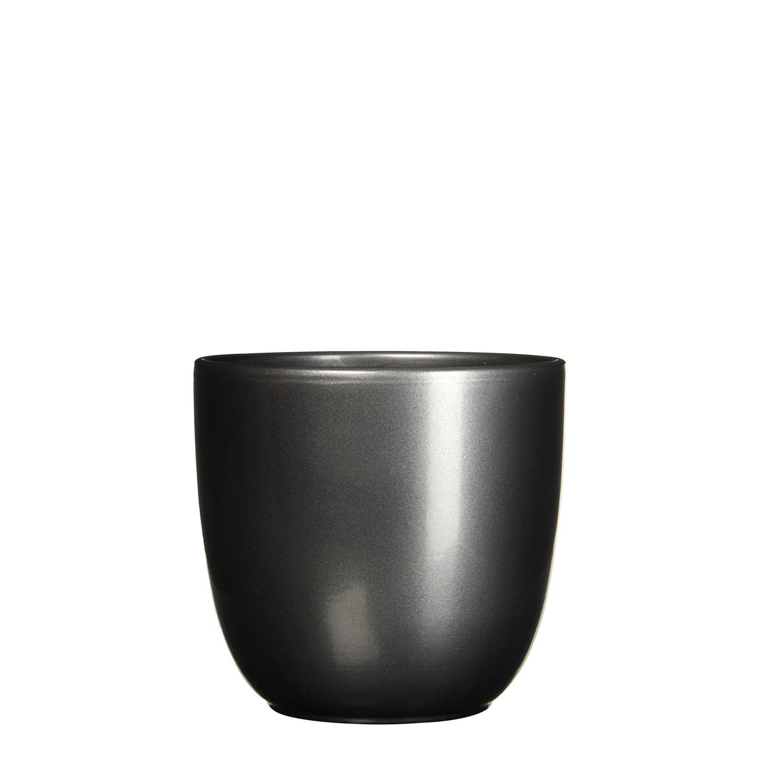 2 stuks - Mica Decorations - Bloempot Pot rond es/17 tusca 18.5 x 19.5 cm antraciet Mica