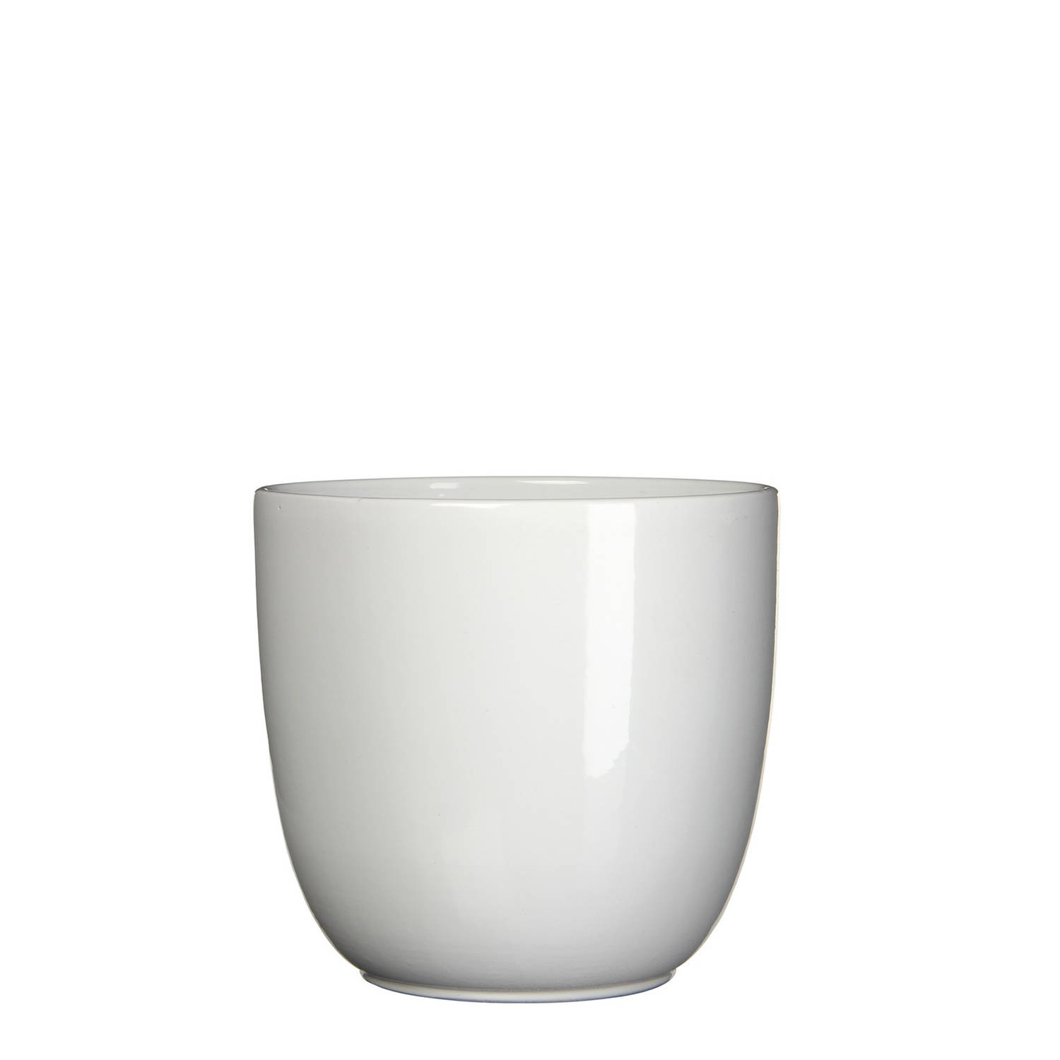 2 stuks - Mica Decorations - Bloempot Pot rond es/17 tusca 18.5 x 19.5 cm wit Mica