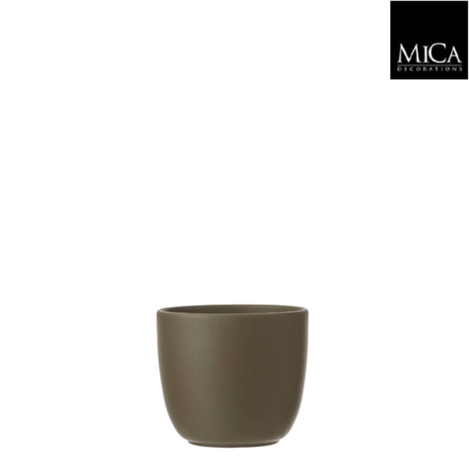 Mica Decorations - Tusca pot rond groen h11xd12 cm I