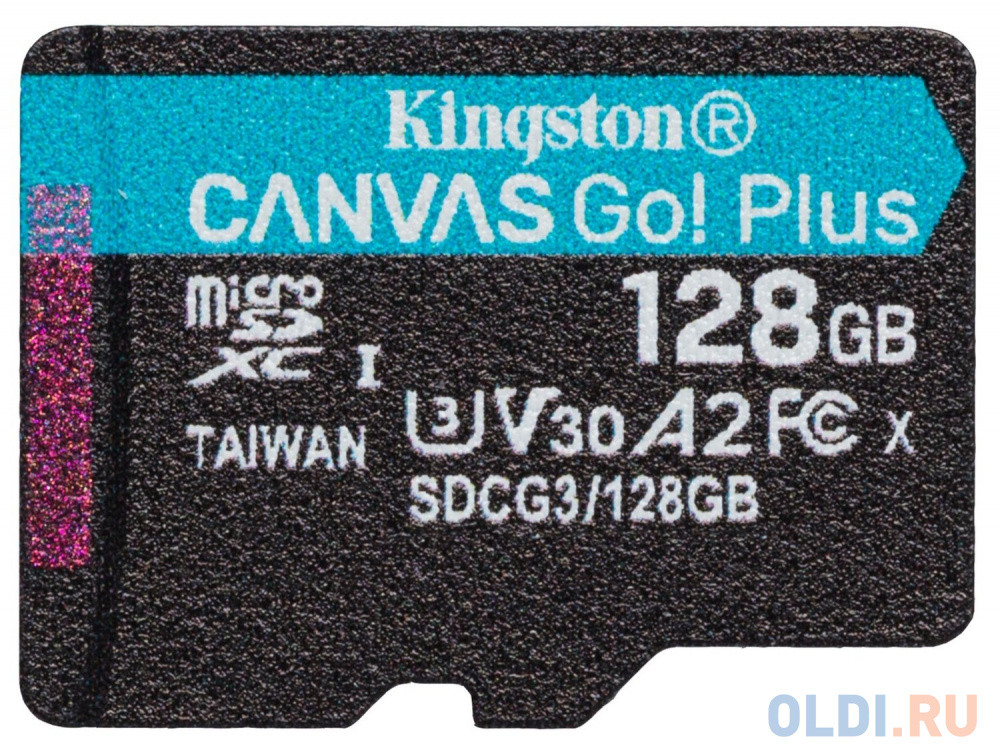 Флеш карта microSDXC 128Gb  Kingston, UHS-II Class U3 V30 A2, чтение: 170Мб/с, запись: 90Мб/с, без адаптера &lt;SDCG3/128GBSP&gt;