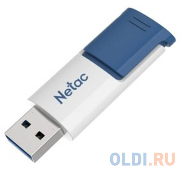 Флеш Диск Netac U182 Blue 16Gb &lt;NT03U182N-016G-30BL&gt;, USB3.0, сдвижной корпус, пластиковая бело-синяя