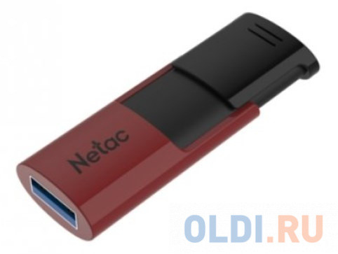 Флеш Диск Netac U182 Red 64Gb &lt;NT03U182N-064G-30RE&gt;, USB3.0, сдвижной корпус, пластиковая чёрно-красная