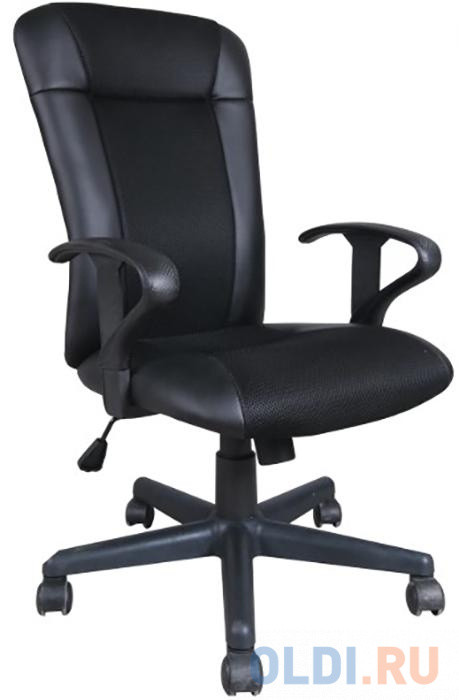 Кресло BRABIX &quot;Optima MG-370&quot;, с подлокотниками, экокожа/ткань, черное, 531580