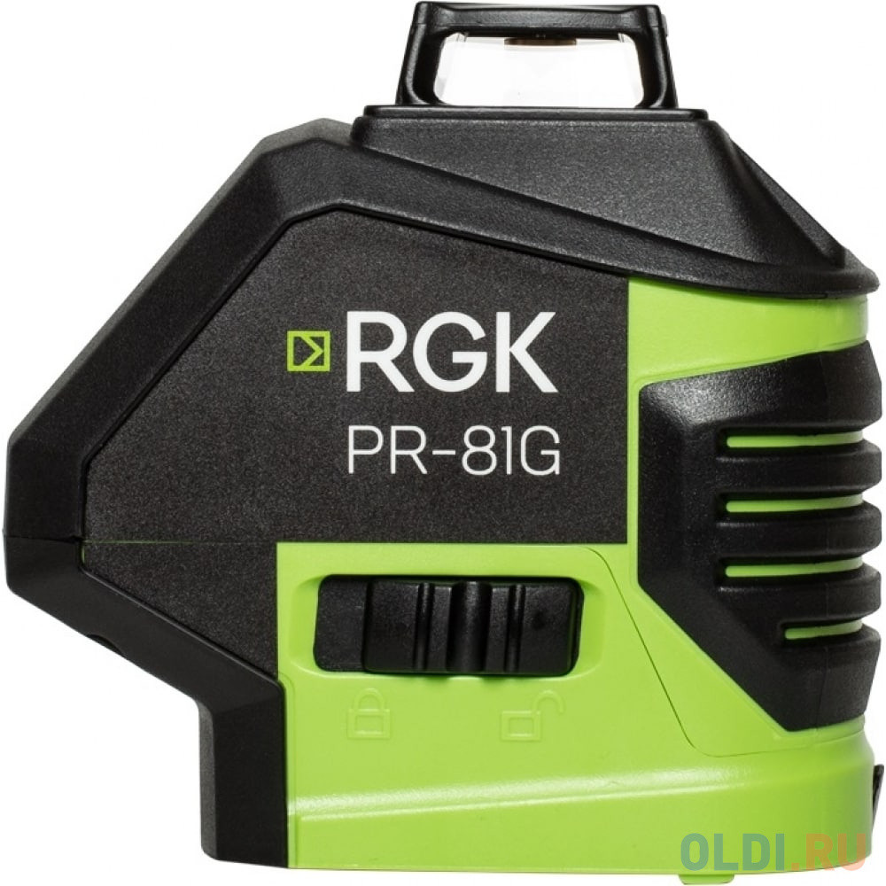 Лазерный нивелир RGK PR-81G (775106)  диапазон:40/80м точность:0.2мм/м самовыравн: ±4° зеленый