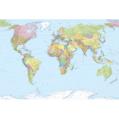 Komar Fotobehang World Map Multicolor - 368 X 248 Cm - 611132