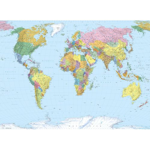 Komar Fotobehang World Map Multicolor - 270 X 188 Cm - 611059