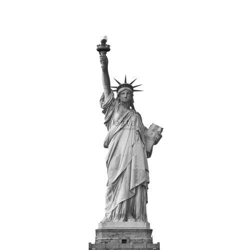 Estahome Fotobehang New York Statue Of Liberty Grijs - 93 X 279 Cm - 157701