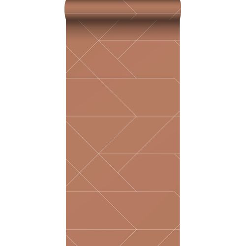 Estahome Behang Grafische Lijnen Terracotta - 0,53 X 10,05 M - 139373