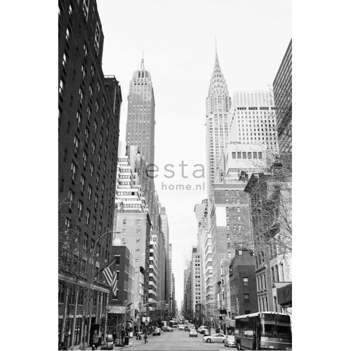 Estahome Fotobehang New York Street View Zwart En Wit - 186 X 279 Cm - 157706